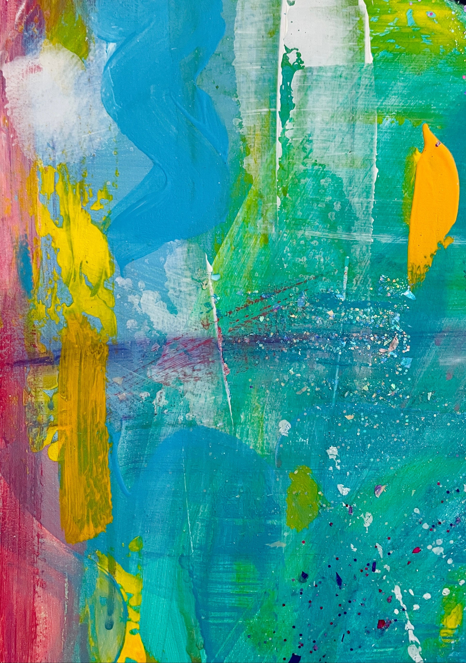 Colorful abstract painting with texture