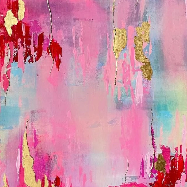 Gilded Rhythm– Original Textured Acrylic Painting on Canvas | Modern Abstract by Aziza Art