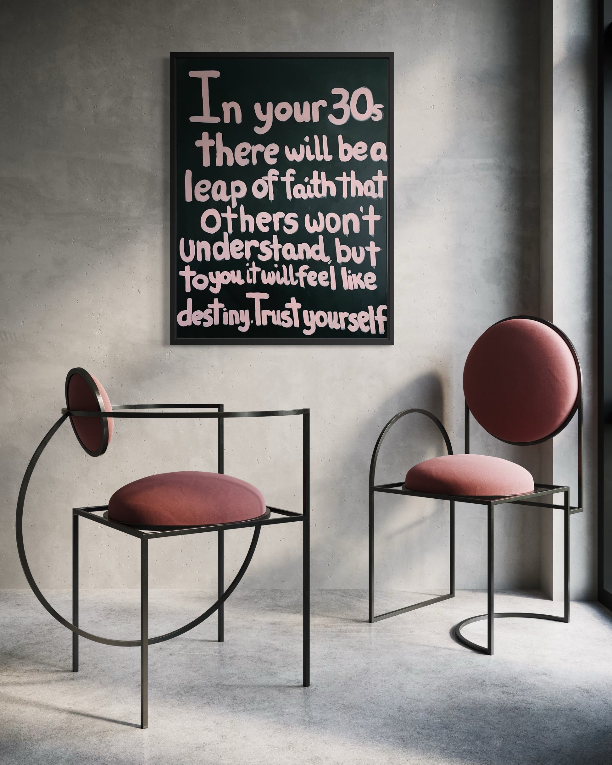 Inspirational 30x40 canvas art with hand-painted quote for modern home decor.