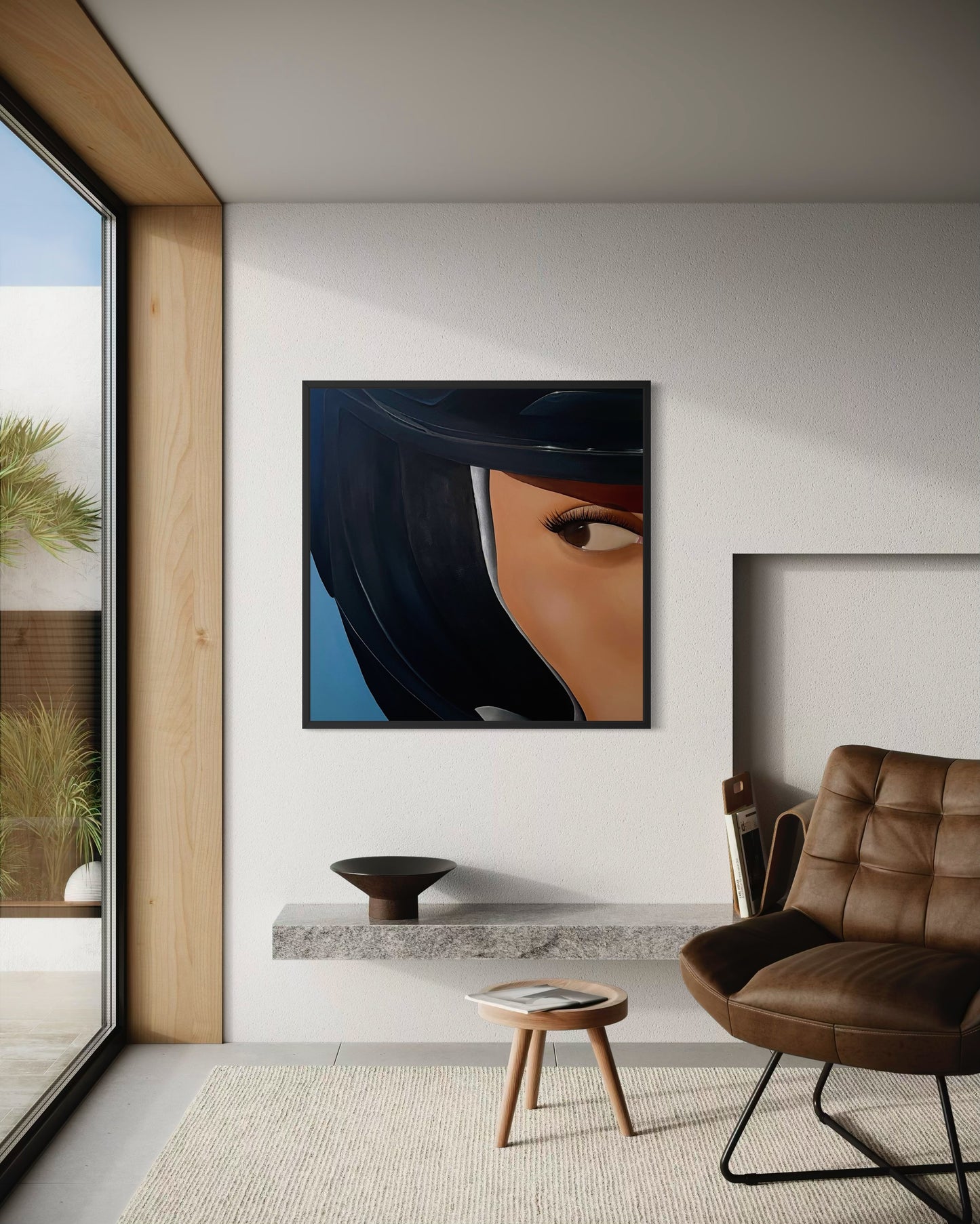 Becoming Her – Modern Minimalist Woman Portrait Artwork