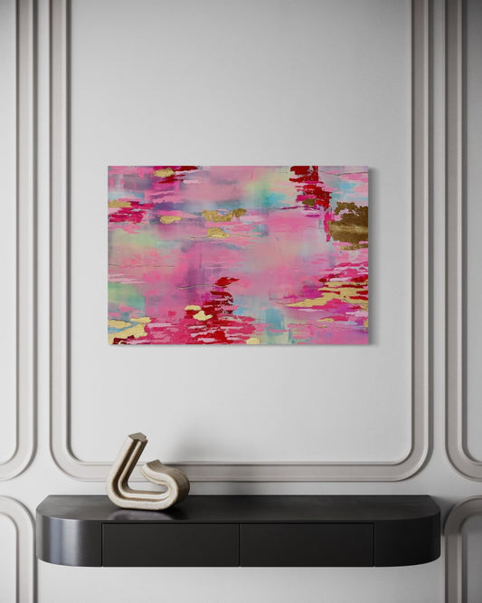 Gilded Rhythm– Original Textured Acrylic Painting on Canvas | Modern Abstract by Aziza Art