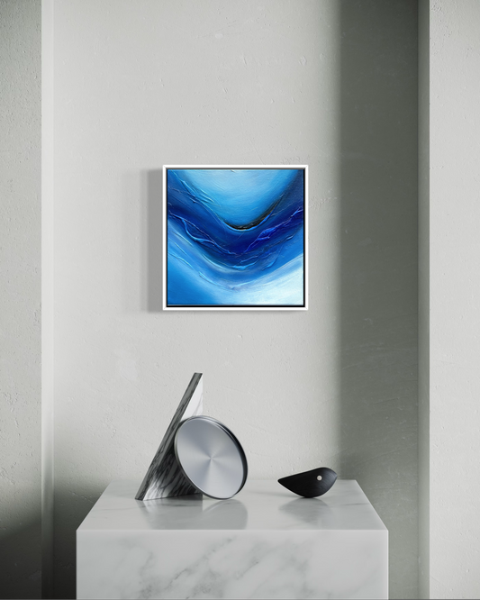 Waves of Life - Original Textured Acrylic Painting on Canvas | Modern Abstract by Aziza Art