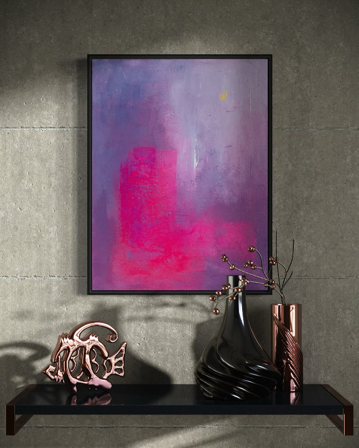 Original textured acrylic painting on canvas titled “The Gentle Hour” by Aziza Art