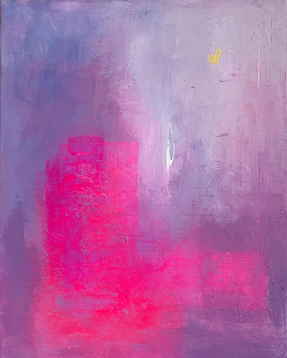 “The Gentle Hour,” a modern textured acrylic painting on canvas by Aziza Art